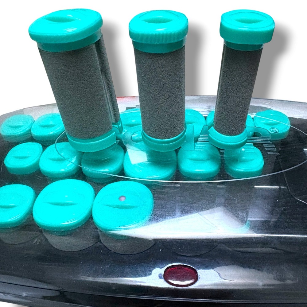 Conair Instant Heat 20 Roller Hair Setter Teal Flocked Hot Rollers CHV20R - Picture 2 of 7